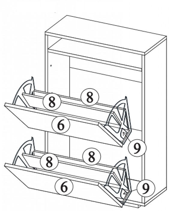 Схема сборки обувницы 3 х секционная