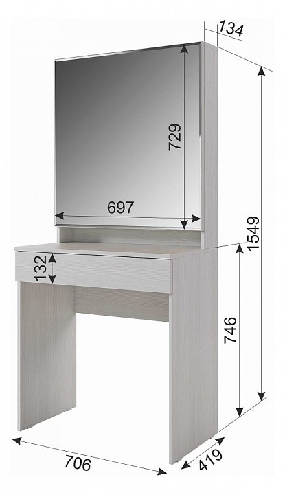 Стол туалетный Аурика STA-02.1747