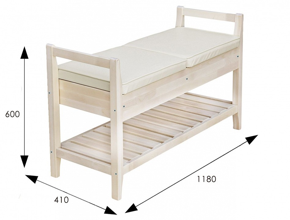 Банкетка-стеллаж для обуви Н