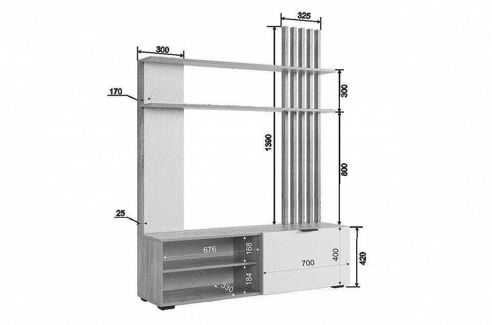 Стенка для гостиной Бери