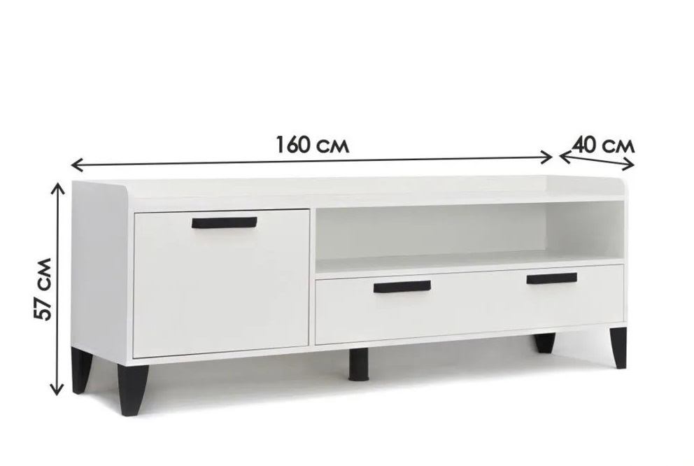 Тумба ТВ Парус 8 белый 4